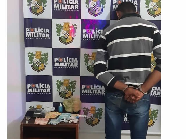 PM de Nova Santa Helena prende jovem por Trafico de Drogas. (Fotos)