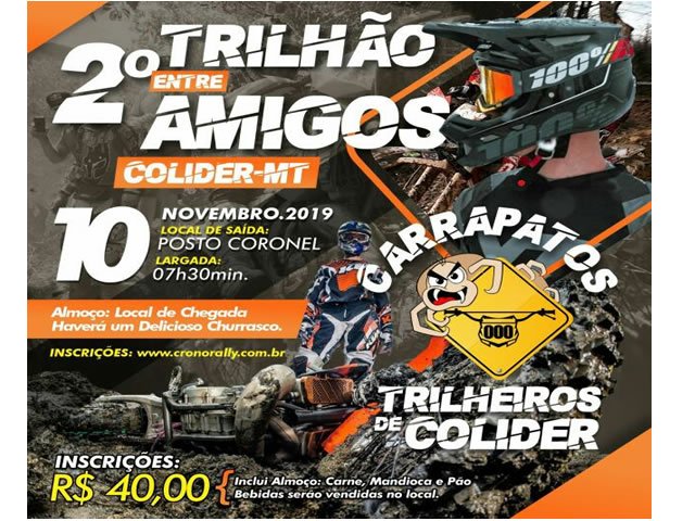 2º Trilhão Entre Amigos acontece em Colíder no proximo domingo (10)