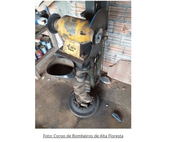 Mecânico tem traumatismo craniano após ser atingido por disco de esmeril