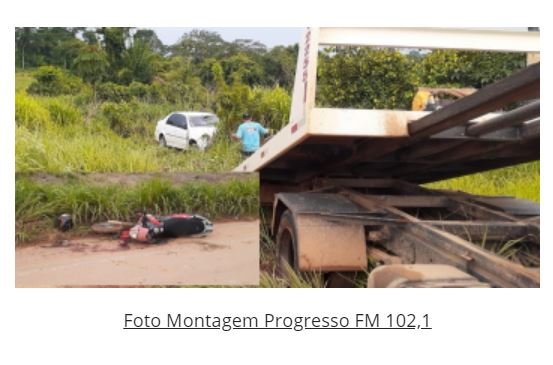 Acidente entre carro e motocicleta deixa dois gravemente feridos. (Fotos)