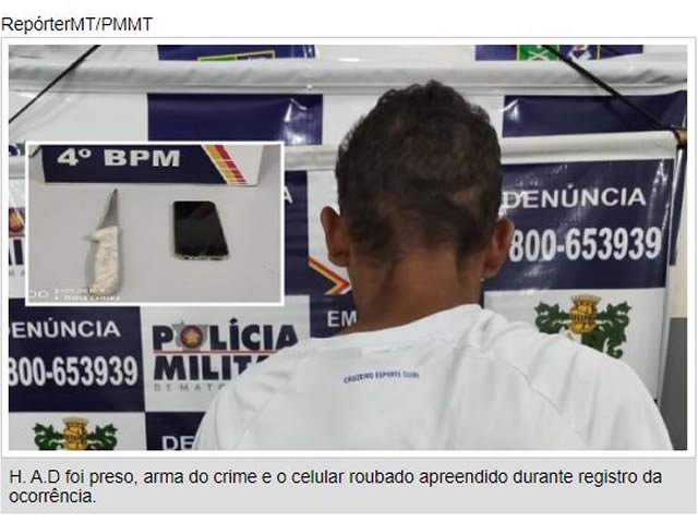 Bandido coloca faca no peito de menino de 4 anos para roubar celular