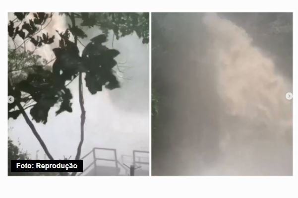 Cabeça d"água assusta turistas em cachoeira em Nobres (Vídeo)