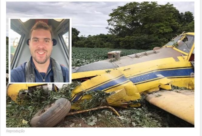 Piloto morre após sofrer queda de avião em plantação de soja em Guiratinga