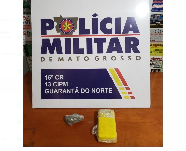 Apos furto em residencia em Guarantã PM prende suspeito e drogas.