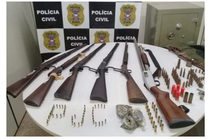 MT: em investigações de homicídio, Polícia Civil apreende diversas armas e munições