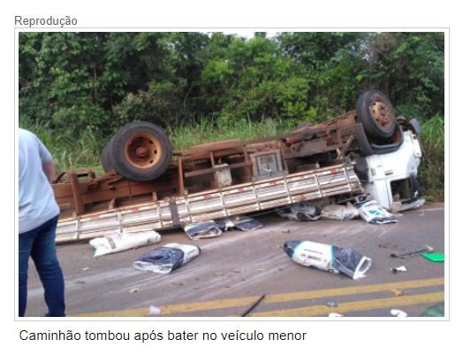 Acidente grave entre caminhão e Onix deixa um morto na MT-251