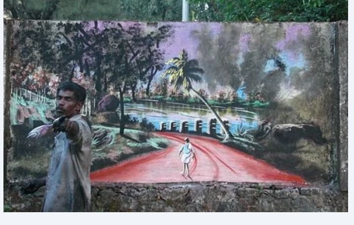 Morador de rua pinta murais incríveis usando apenas folhas de plantas, lama e pigmentos naturais