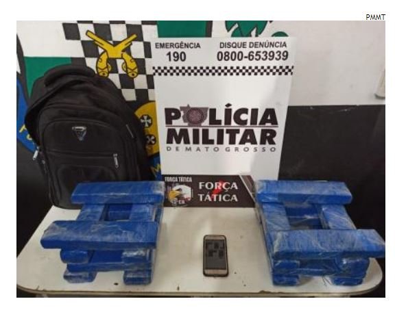 PM prende homem que transportava 16 tabletes de maconha