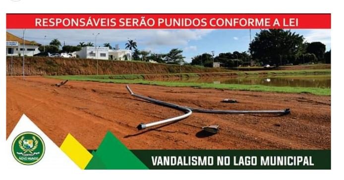 Vândalos ameaça ”tocar fogo” em prefeitura e ameaça guarda em lago de Novo Mundo
