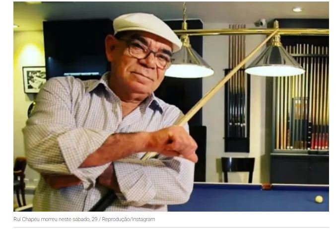 Lenda da sinuca, Rui Chapéu morre aos 79 anos