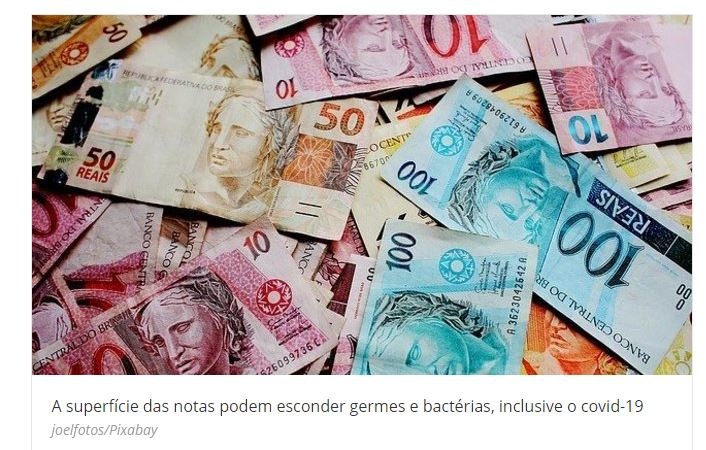 OMS afirma que notas de dinheiro podem espalhar coronavírus