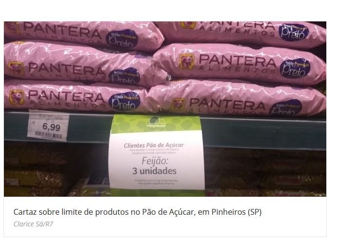 Supermercado já limita quantidade de produto por consumidor