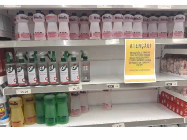 Maior rede de Supermercados de Colíder já esta sem álcool Gel. (Fotos)