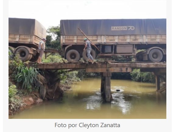 Ponte em péssimas condições impedem tráfego de carretas pela MT 320, vídeo