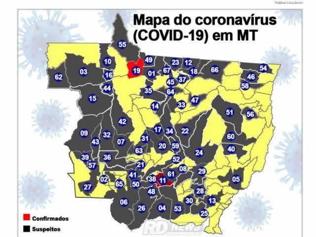 Sobe para 11 os casos confirmados de Covid-19; suspeitos somam 385 - mapa