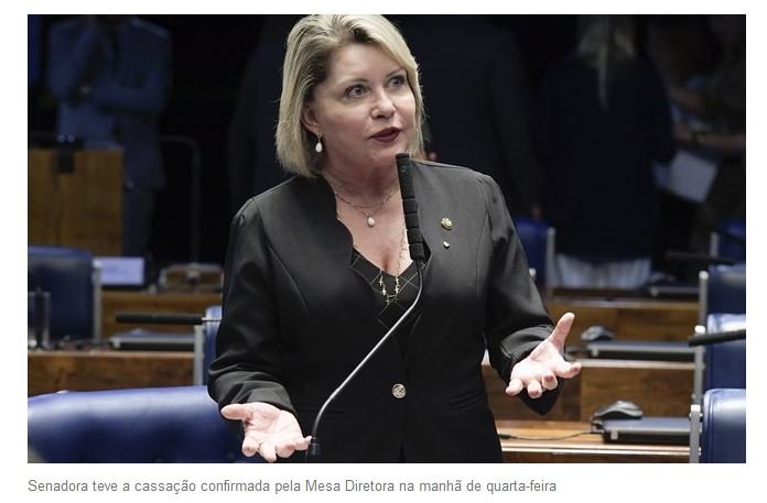 Selma diz que não teve direito à defesa de seu mandato e classifica o Senado como “castelo de horrores”