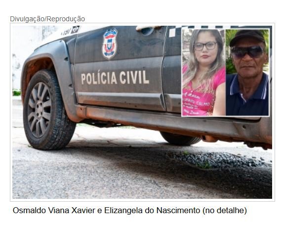 Idoso mata a namorada a facadas e comete suicídio em seguida