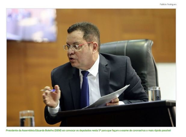 Após contato com homem infectado, 24 deputados farão teste para Covid-19