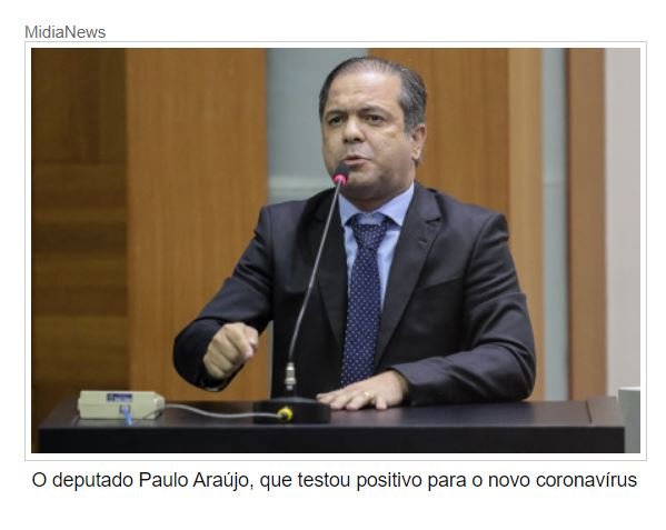 Deputado testa positivo para a Covid-19 e está em isolamento