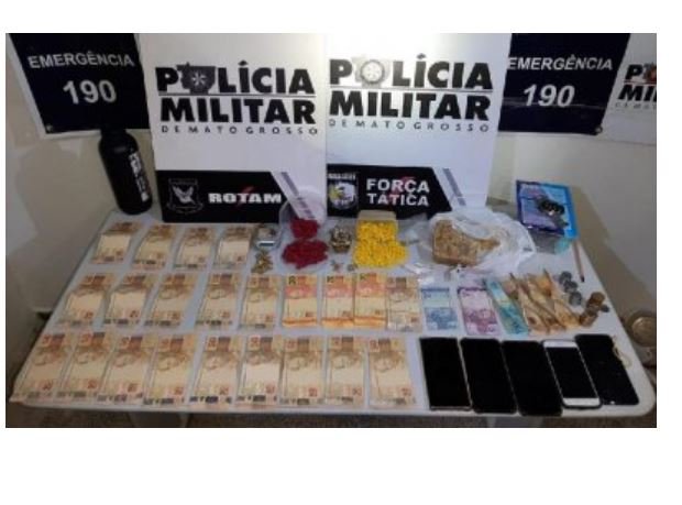 PM prende 4 com drogas sintéticas e notas falsas em Cuiabá