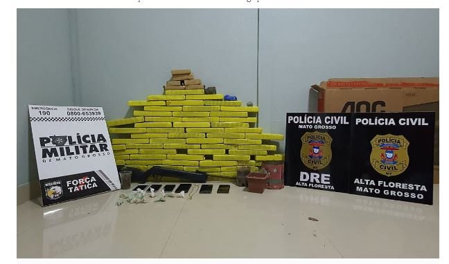 Operação conjunta resulta na apreensão de mais de 50 quilos de drogas pertencentes a facção criminosa, três conduzidos