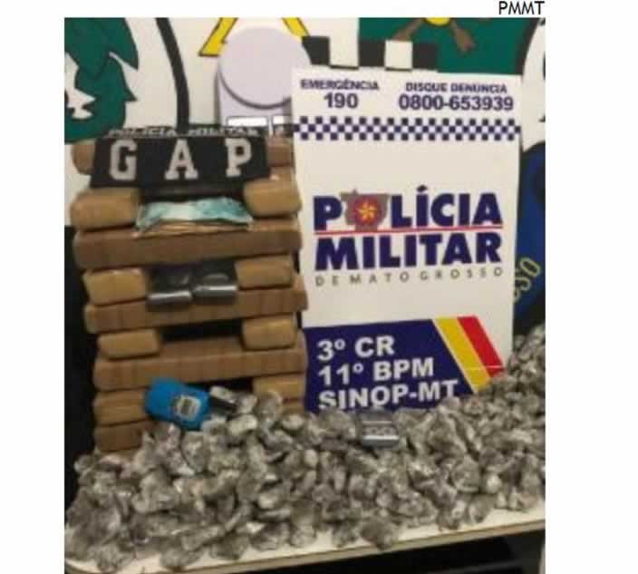 Homem é preso com 25 kg de maconha de facção em Sinop