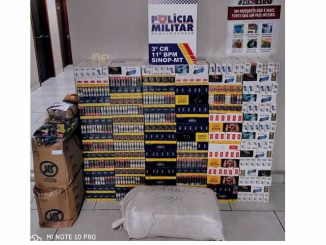 Polícia apreende mais de 5 mil carteiras de cigarro contrabandeado do Paraguai