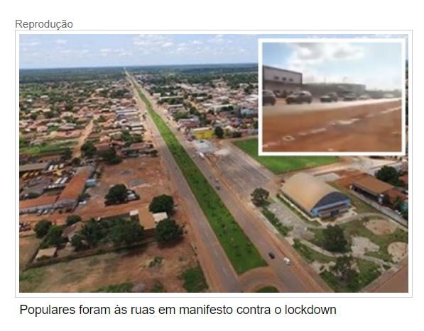 Em carreata, grupo decreta fim de lockdown em cidade de MT