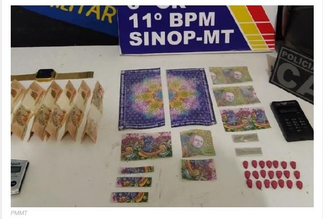 Após ser flagrado com 1.750 selos de LSD e comprimidos de ecstasy, menor é apreendido em Sinop
