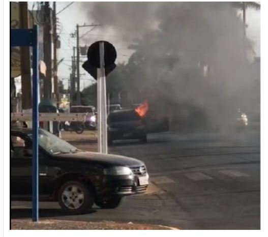 Homem é baleado durante roubo e tem carro incendiado em MT