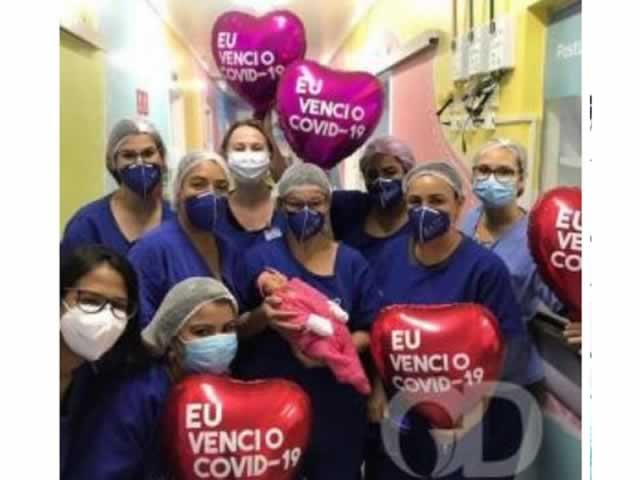 Vídeo mostra recém-nascida sendo aplaudida por médicos após ser curada da covid-19