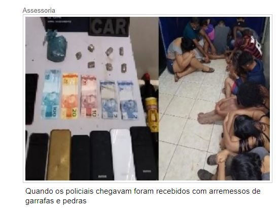 PM encontra festa promovida por organização criminosa