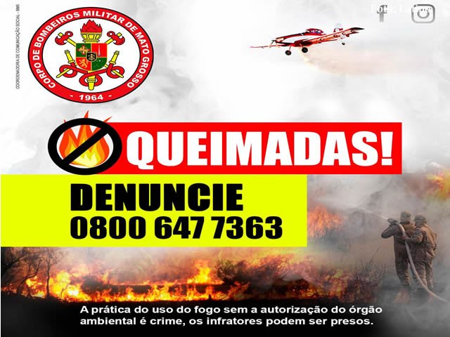 Bombeiros de Colíder alertam população sobre queimadas.
