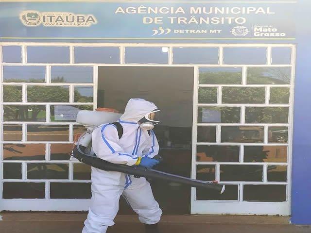Bombeiros de Colíder desinfectam órgãos públicos em Itaúba.(Fotos)