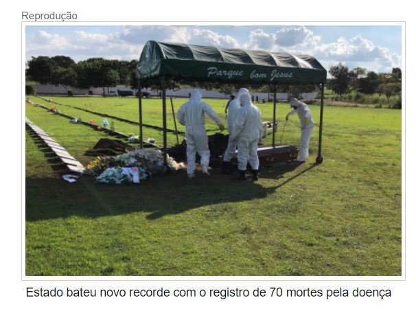 MT registra 70 mortes em 24 horas, novo recorde na pandemia