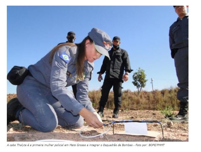 BOPE forma a primeira mulher policial militar para o Esquadrão de Bombas de MT