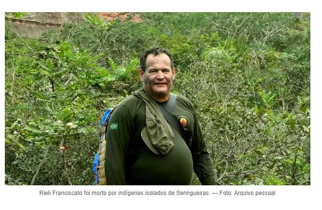 Primo de Vereador de Colíder e assassinado por indios em Rondonia.