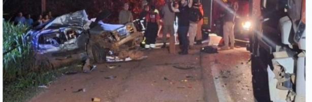 Motorista morre em acidente entre carreta, caminhão e carro na BR-070 em MT