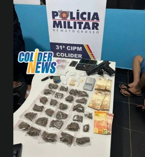 Em Colíder jovem de 19 anos é preso e adolescente e apreendido com entorpecentes.