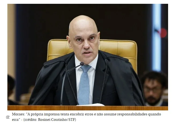 Moraes diz que liberdade de imprensa "não é licença para praticar crimes"