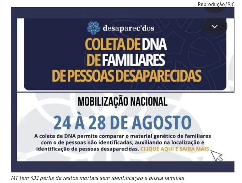 MT tem 433 perfis de restos mortais sem identificação e busca famílias