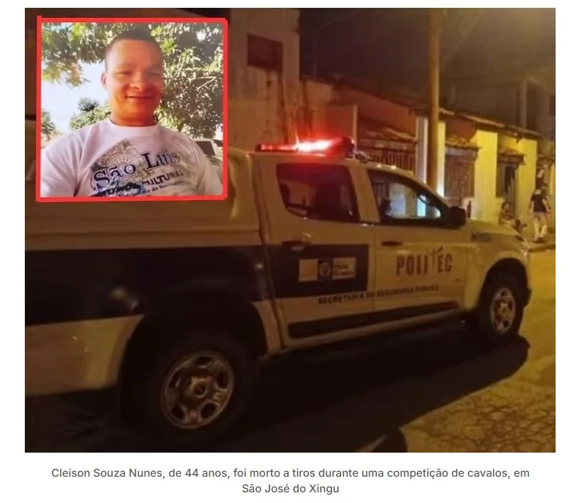 Suspeito de matar homem após discussão por som alto em competição de cavalos é preso