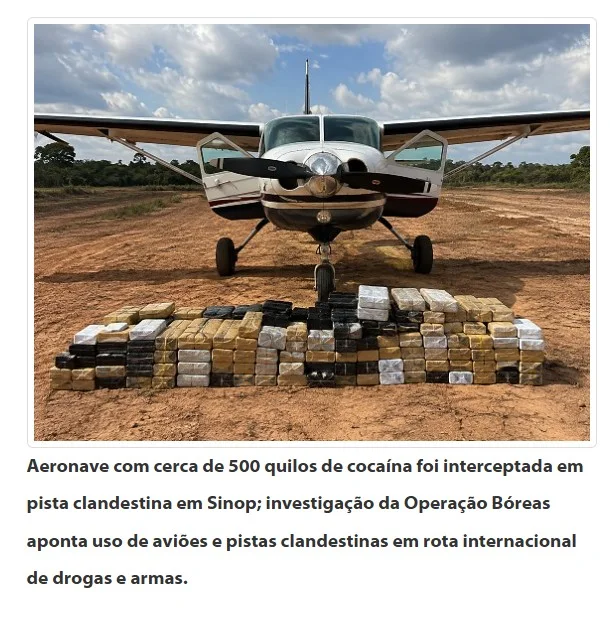 PF aponta nove voos com cocaína e armas em rota que passava por MT