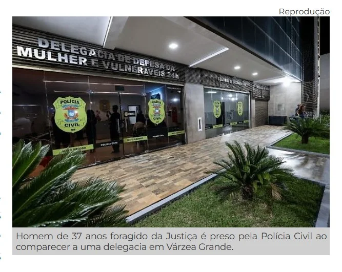 Foragido da Justiça vai à delegacia como testemunha e acaba preso por importunação sexual