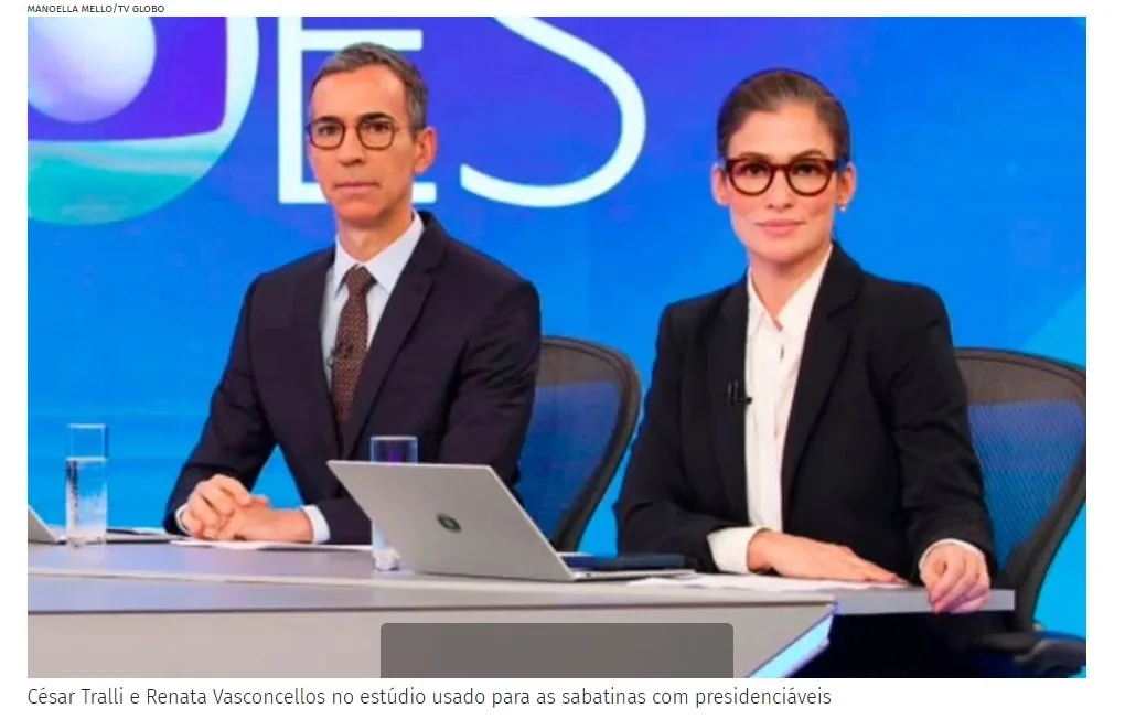 Globo trocará Tralli e Renata por Lo Prete em sabatinas se houver segundo turno