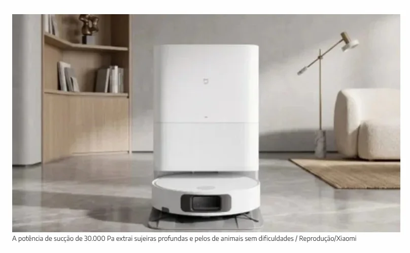Xiaomi lança robô aspirador de R$ 1.760 com sucção de 30 mil Pa que lava o chão e tem base inteligente autolimpante e escova anti-nós