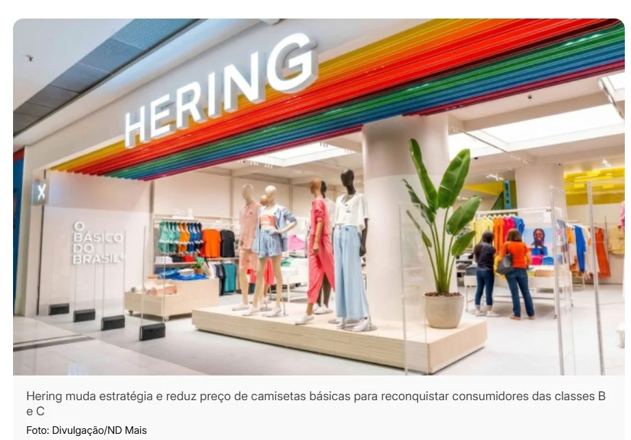 Hering muda estratégia, reduz preço de camiseta clássica em 30% e busca reconquistar público das classes B e C