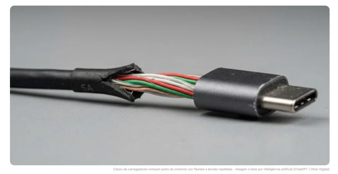 Por que os cabos de carregadores costumam romper perto do conector e como esse desgaste acontece