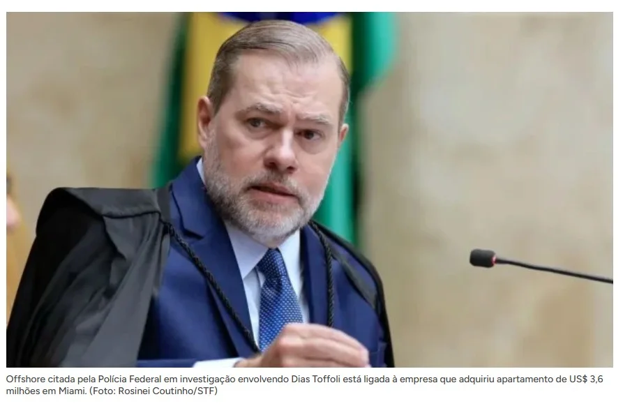 Offshore citada pela PF no caso Toffoli está ligada a imóvel de US$ 3,6 mi em Miami