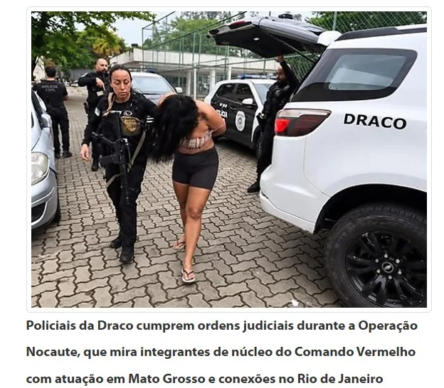 Núcleo do CV instalado em MT com conexão no RJ é alvo da PC